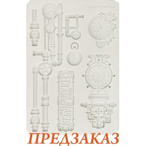 Силиконовая форма для моделирования Stamperia KACMA608 "Часы и трубы", А5